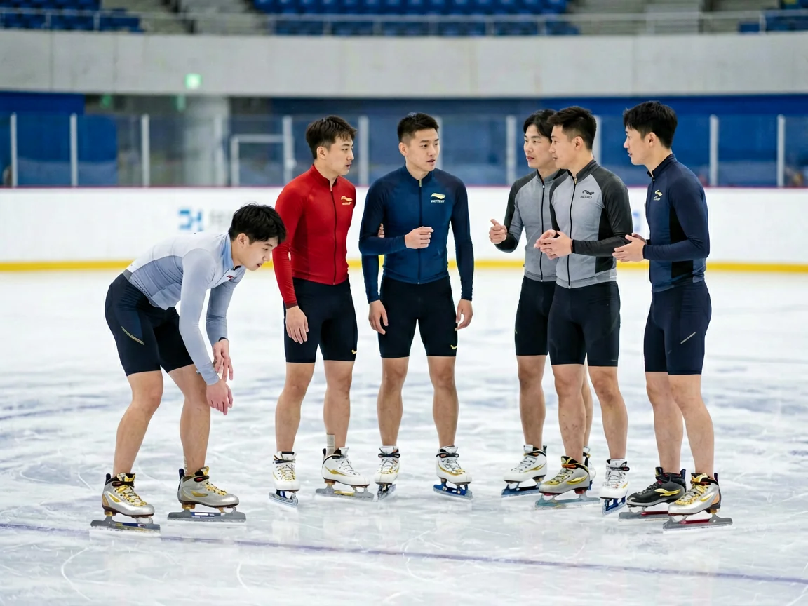 短道速滑选手冰场集结